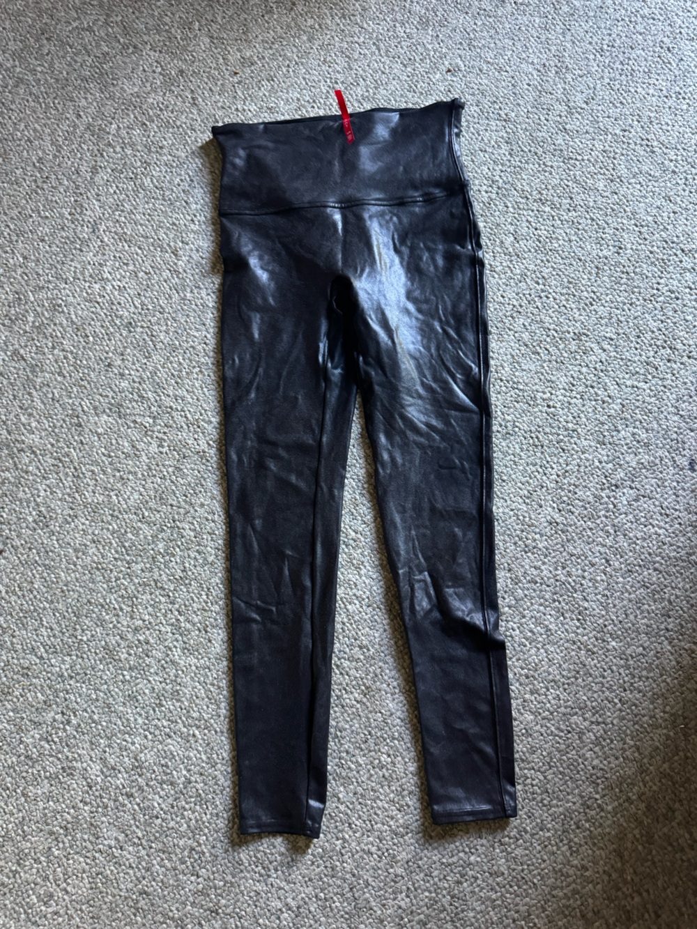 SPANX Black Faux-Leather High-Waist Leggings
